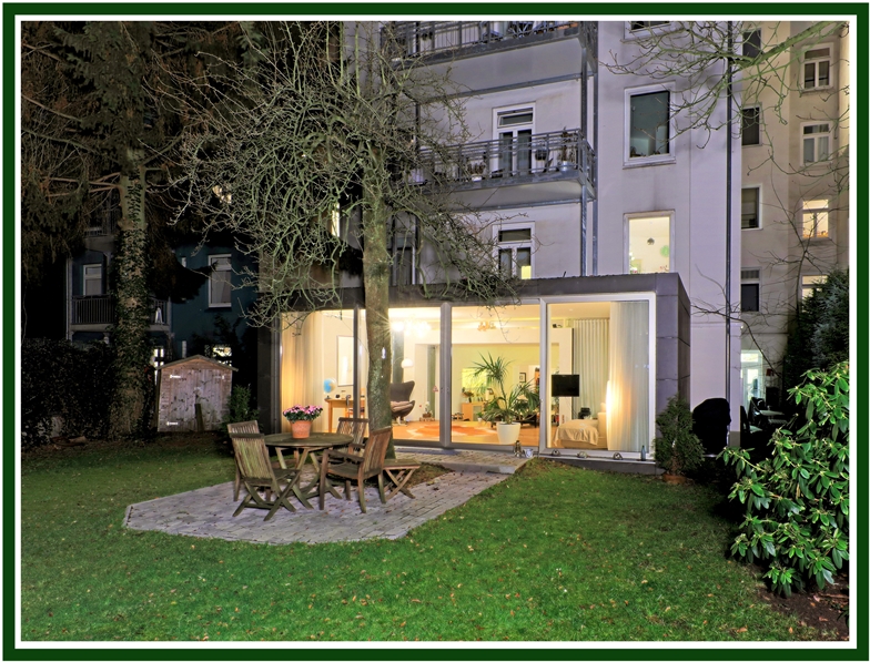 Abendlicht Anbau oL Etagenwohnung Hamburg